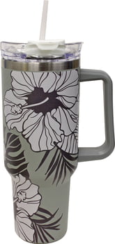 Natural HI 40 oz Tumbler w/ Handle - Iwa Hona Winds