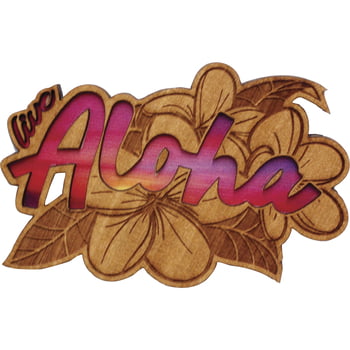 Laser Engraved Wood Magnet - Plumeria