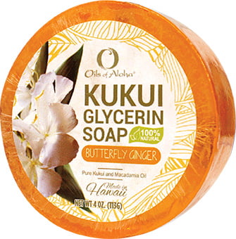 Kukui Glycerin Soap Bar - Butterfly Ginger